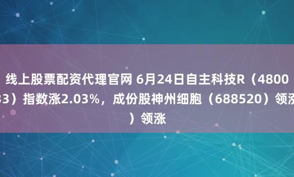 线上股票配资代理官网 6月24日自主科技R（480033）指数涨2.03%，成份股神州细胞（688520）领涨
