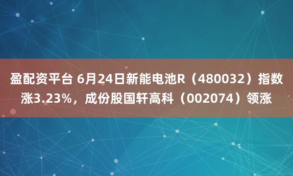 盈配资平台 6月24日新能电池R（480032）指数涨3.23%，成份股国轩高科（002074）领涨